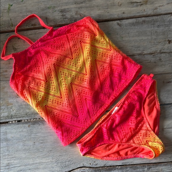 Vibrant Pink and Orange Bikini Set - Picture 1 of 4